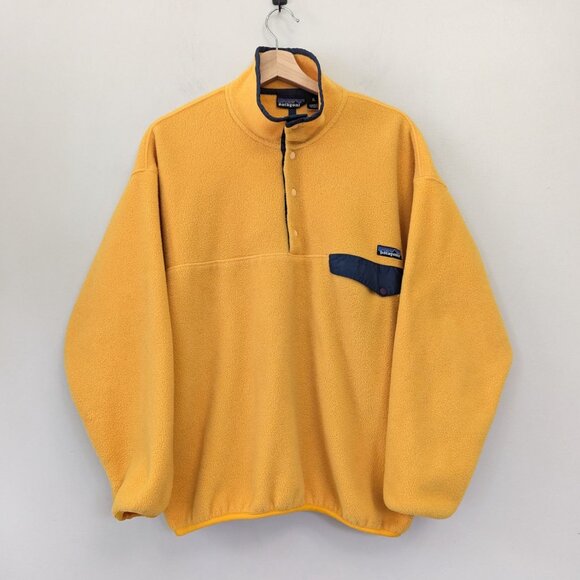 Vintage Yellow Mens Synchilla Snap Pullover Mens XL - Picture 1 of 15
